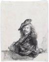 REMBRANDT VAN RIJN Self Portrait Leaning on a Stone Sill.